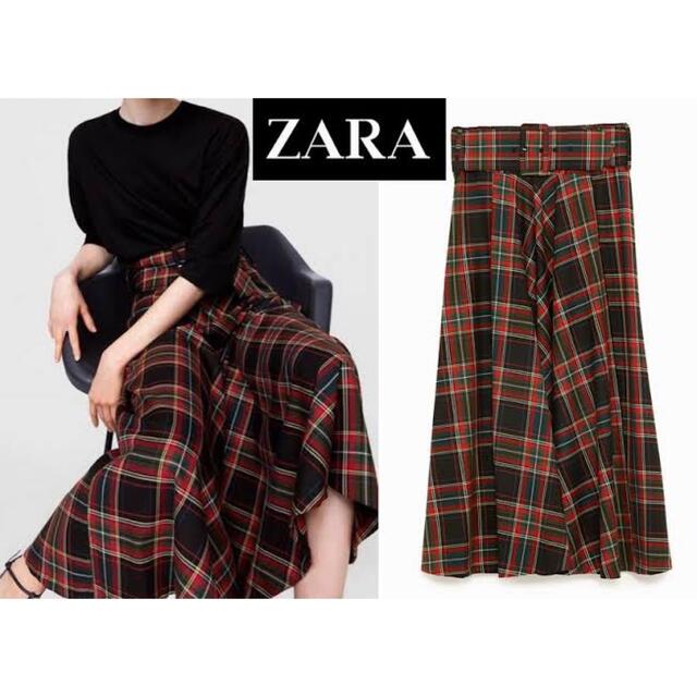 ZARA(ザラ)のZARA チェックスカート レディースのスカート(ロングスカート)の商品写真