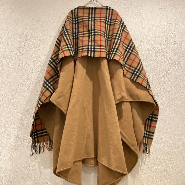 BURBERRY(バーバリー)の英国製 バーバリー ポンチョ ケープ ジャケット ノバチェック ストール 古着 レディースのジャケット/アウター(ポンチョ)の商品写真