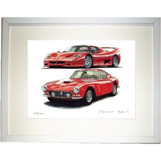 フェラーリ(Ferrari)のGC-646フェラーリF50/250GT限定版画サイン有額装済作家 平右ヱ門(絵画/タペストリー)