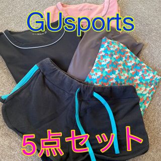 ジーユー(GU)のGU sports M 5枚セット　レギンス Tシャツショートパンツ(レギンス/スパッツ)