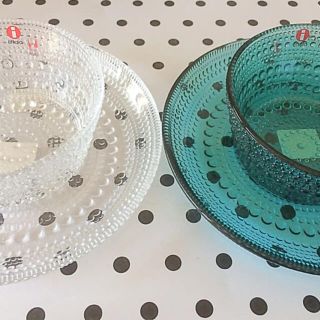 イッタラ(iittala)の♡イッタラ カステヘルミ プレート ボウル クリア シーブルー 北欧 食器(食器)