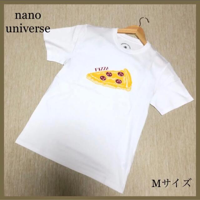 nano・universe(ナノユニバース)の◇新品◆ナノユニバース　半袖　Tシャツ　ホワイト　PIZZA ピザ　M メンズのトップス(Tシャツ/カットソー(半袖/袖なし))の商品写真