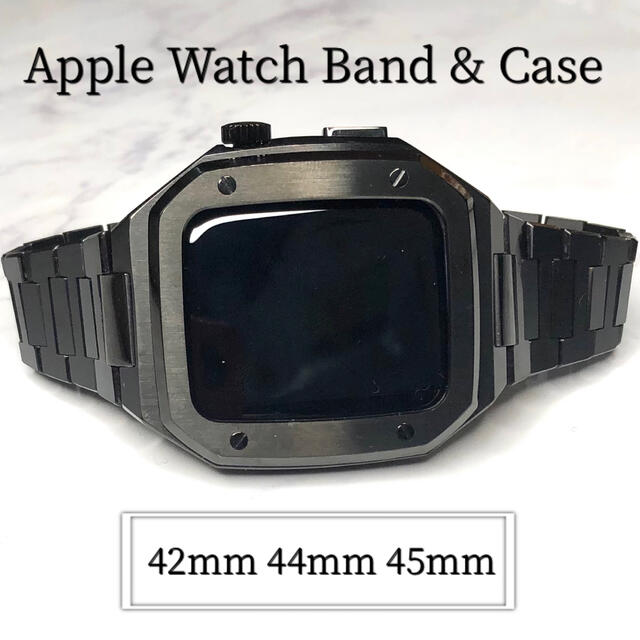 高級ブラック★アップルウォッチバンド ステンレスベルト Apple Watch | フリマアプリ ラクマ