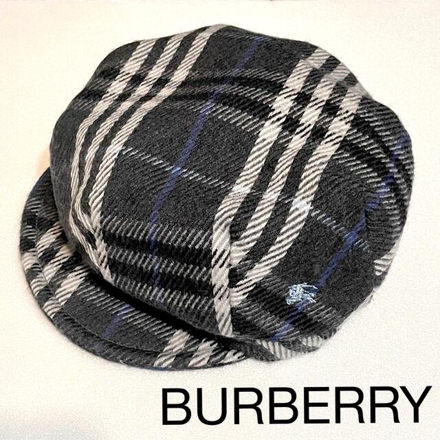 BURBERRY BLUE LABEL(バーバリーブルーレーベル)の匿名配送　バーバリーブルーレーベル　ウール100% キャスケット　ハンチング レディースの帽子(キャスケット)の商品写真