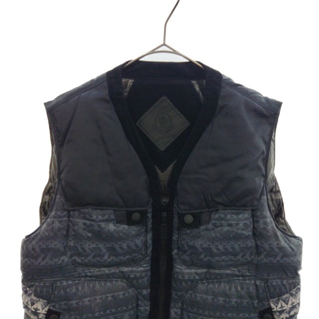 MONCLER W モンクレール SHOKI GILET ノルディック柄ライトダウンベスト White Mountaineering/ホワイトマウンテニアリング ブラック 3209H4335085