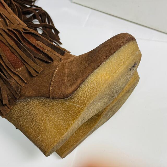 フリンジ　ブーツ  36サイズ　ブラウン レディースの靴/シューズ(ブーツ)の商品写真
