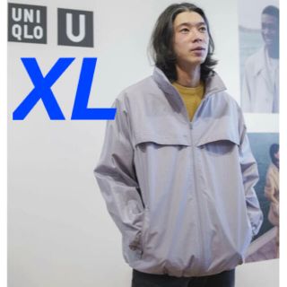 ユニクロ(UNIQLO)の【新品未使用】ユニクロU オーバーサイズフーデッドブルゾン　パープル　XL(ブルゾン)