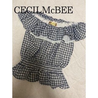 セシルマクビー(CECIL McBEE)のギンガムチェック　フリルトップス(シャツ/ブラウス(半袖/袖なし))