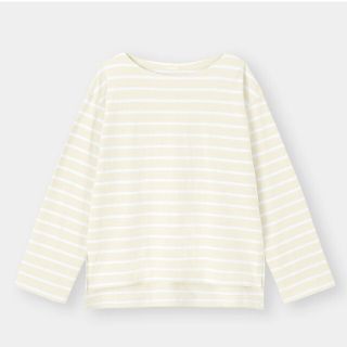 ジーユー(GU)のGU＊ボーダーロングスリーブTシャツ・クリーム色(Tシャツ(長袖/七分))