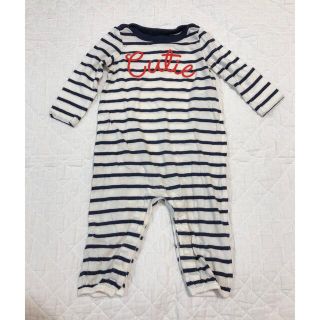 ベビーギャップ(babyGAP)のbabyGAP ボーダーカバーオール（65〜70cm）(カバーオール)