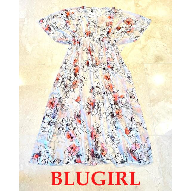 セール　新品　BLUGIRL ブルマリン　ブルーガール　ロングワンピ　花柄