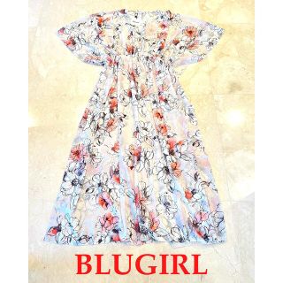 ブルーガール(Blugirl)のセール　新品　BLUGIRL ブルマリン　ブルーガール　ロングワンピ　花柄(ロングワンピース/マキシワンピース)