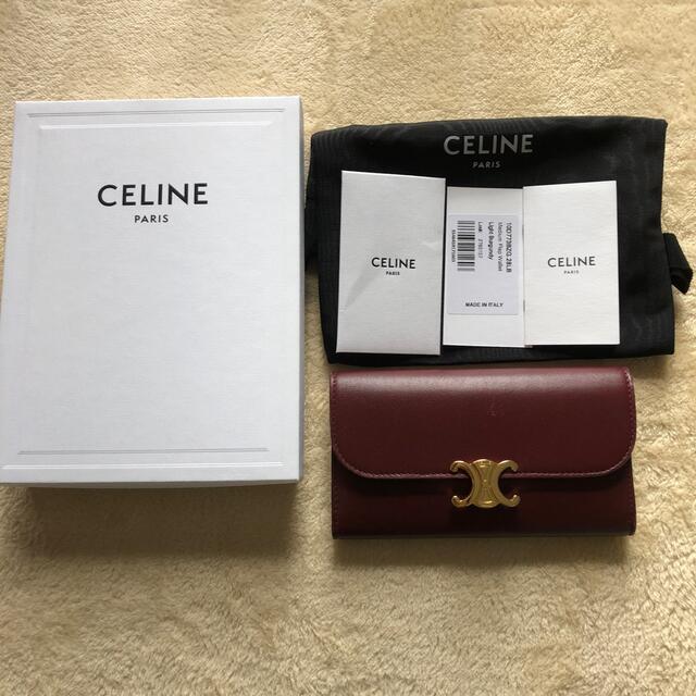 celine(セリーヌ)のセリーヌ　トリオンフ　三つ折り財布　ライトバーガンディ  レディースのファッション小物(財布)の商品写真