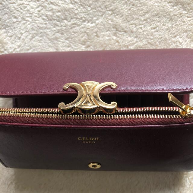 CELINE - セリーヌ トリオンフ 三つ折り財布 ライトバーガンディ CELINE - セリーヌ トリオンフ 三つ折り財布 ライトバーガンディ