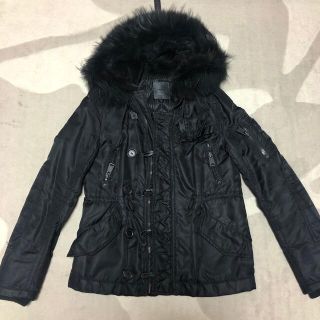 マウジー(moussy)のマウジーN3-Bモッズコート ショート丈 ミリタリー ブラック ダウンジャケット(モッズコート)