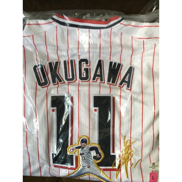 売れ筋がひ贈り物! 奥川投手 ユニフォーム 2021リーグ優勝ワッペン付