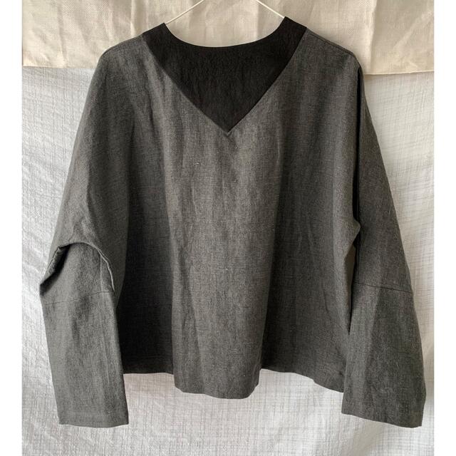 MAGALI ブラッシュド ベルギーリネン カーディガン チャコール 新品