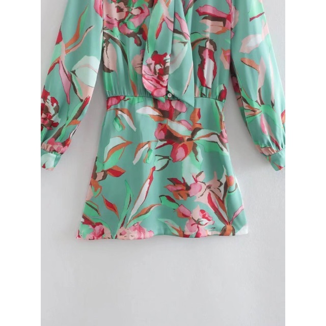 ZARA - 👗3月新作💐7635◇green グリーン フラワー 花柄