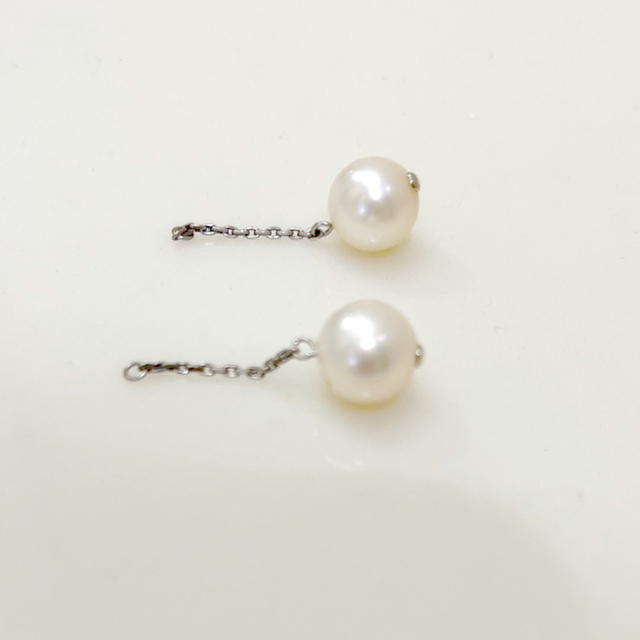 MIKIMOTO(ミキモト)のミキモト　パール　春の門出に　ピアス用　チェーンチャーム　大玉1cm レディースのアクセサリー(ピアス)の商品写真