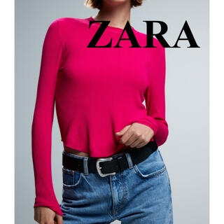 ザラ(ZARA)のZARA エキストラファインニットセーター Sサイズ　ピンク(ニット/セーター)