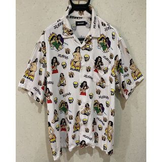 エクストララージ(XLARGE)の＊XLARGR レーヨン アメコミ風オープンカラー 半袖シャツ アロハ L(シャツ)