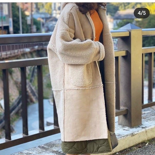 LINKABLE　エコムートンコート レディースのジャケット/アウター(ムートンコート)の商品写真