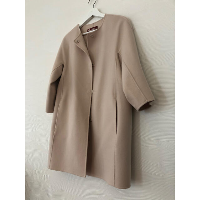 Max Mara(マックスマーラ)の美品　MAXMARA studio 桜色 ダブルフェイスコート ノーカラー レディースのジャケット/アウター(スプリングコート)の商品写真