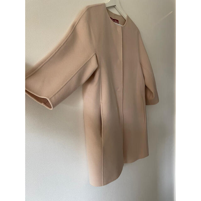 Max Mara(マックスマーラ)の美品　MAXMARA studio 桜色 ダブルフェイスコート ノーカラー レディースのジャケット/アウター(スプリングコート)の商品写真