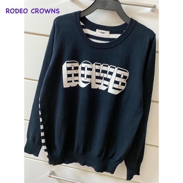 RODEO CROWNS WIDE BOWL(ロデオクラウンズワイドボウル)の処分前最終sale✦︎ロデオクラウンズ♥RCWB♥ロゴ ボーダー ニット レディースのトップス(ニット/セーター)の商品写真