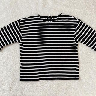 ジーユー(GU)のGU 150 フリル カットソー ボーダー 七分袖 女の子 ロンT(Tシャツ/カットソー)