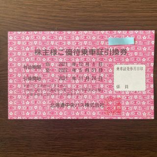 北海道中央バス　株主優待乗車証引換券(その他)