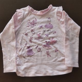 メゾピアノ(mezzo piano)の☆mezzopiano☆バレリーナカットソー ピンク 120cm 美品♪②(Tシャツ/カットソー)