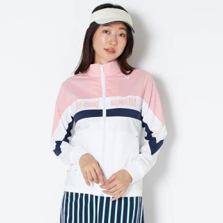 ルコックスポルティフ(le coq sportif)のルコックスポルティフ（ゴルフ） カラーブロックロゴブルゾン《はっ水・ストレッチ》(ウエア)