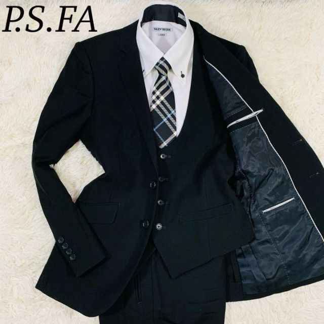 パーフェクトスーツファクトリー　3ピース　セットアップ スーツ ブラック M