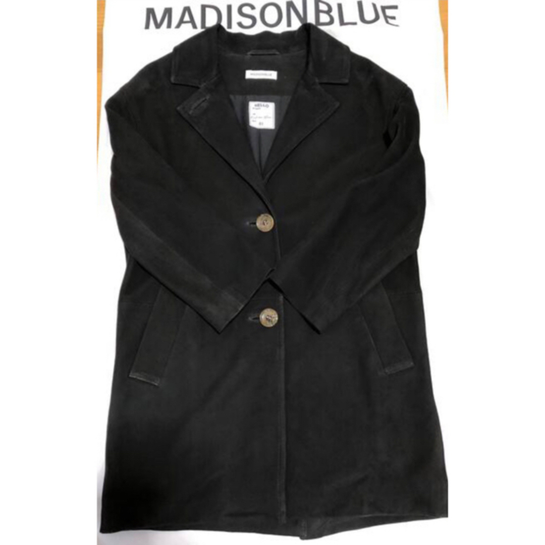 MADISONBLUE(マディソンブルー)のマディソンブルー スエード コート ジャケットブラック レディースのジャケット/アウター(テーラードジャケット)の商品写真