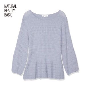 ナチュラルビューティーベーシック(NATURAL BEAUTY BASIC)の4. 【新品未使用】ナチュラルビューティーベーシック バルーン袖 ペールブルー(ニット/セーター)