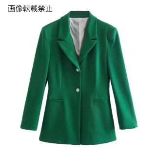 ザラ(ZARA)の👗3月新作💐7658◆green グリーン テーラージャケット ブレザー (テーラードジャケット)