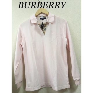 バーバリー(BURBERRY)のBURBERRY  バーバリー　ポロシャツ 長袖ポロシャツ ロンT  ピンク(ポロシャツ)