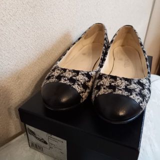 シャネル(CHANEL)のkate106様専用　3/8お値下げCHANEL　千鳥格子フラットシューズ37(バレエシューズ)