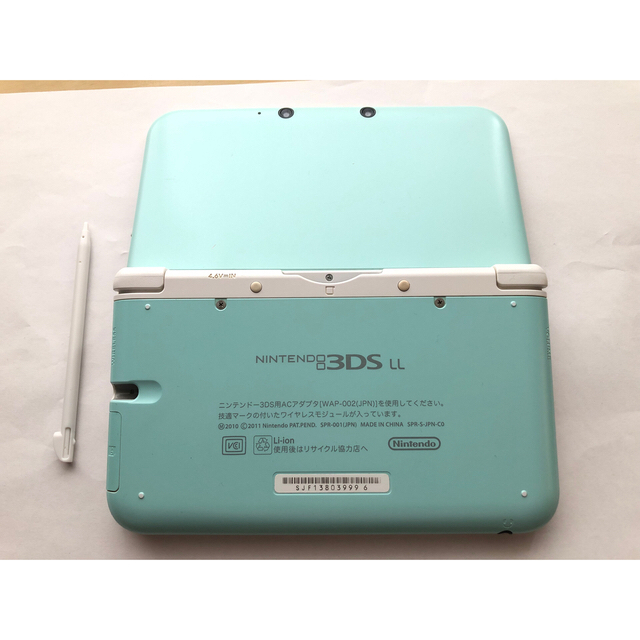 ニンテンドー3DS(ニンテンドー3DS)の充電器無し】 3DSLL 本体 ミント ホワイト タッチペン 充電器付き エンタメ/ホビーのゲームソフト/ゲーム機本体(携帯用ゲーム機本体)の商品写真