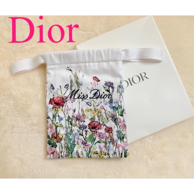 Christian Dior(クリスチャンディオール)のミスディオール ♡ ノベルティ 巾着袋 巾着 花柄 ポーチ レディースのファッション小物(ポーチ)の商品写真