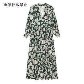 ザラ(ZARA)の👗3月新作💐7663◆green vintage レトロ 花柄 ワンピース(ひざ丈ワンピース)