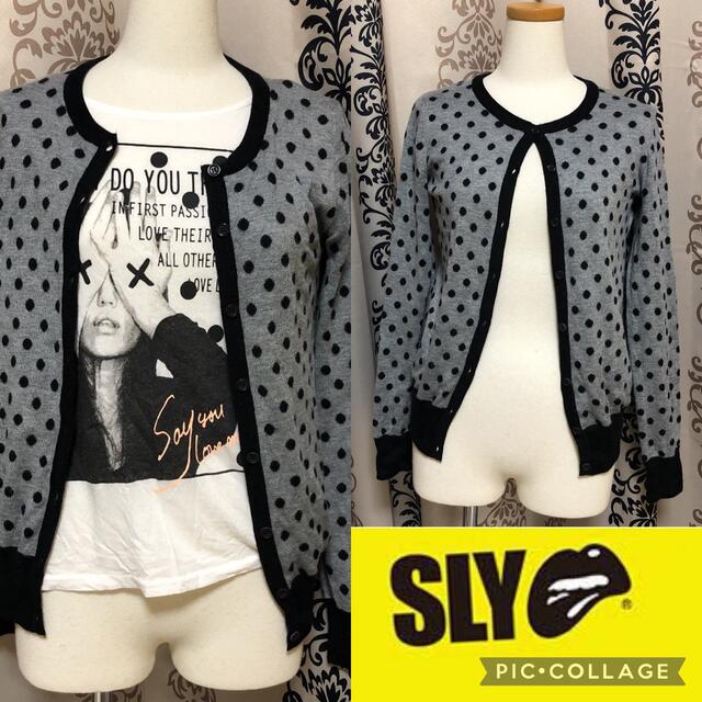 SLY(スライ)のSLY♡ドット柄カーディガン レディースのトップス(カーディガン)の商品写真