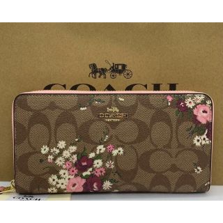 安い購入 長財布 COACH*コーチ シグネチャー フラワーチャーム 花柄 ...