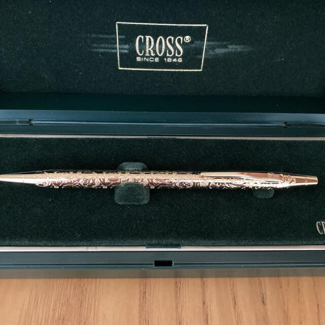 cross ボールペン　花柄彫り