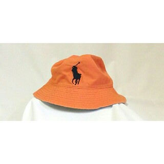 ラルフローレン(Ralph Lauren)のラルフローレン リバーシブル ハット 帽子 オレンジ チェック柄(帽子)