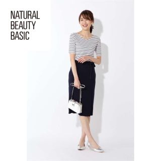 ナチュラルビューティーベーシック(NATURAL BEAUTY BASIC)の6. 【新品未使用】ナチュラルビューティーベーシック ニットスカート ネイビー(ひざ丈スカート)