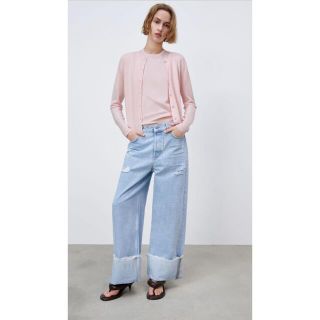 ザラ(ZARA)の新品☆ZARA ベーシックカーディガン  ピンク　長袖　ザラ　春コーデ(カーディガン)