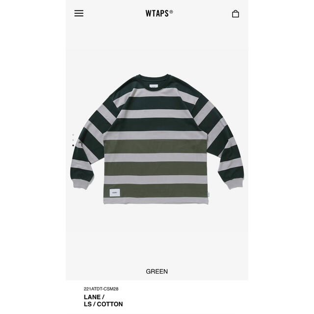 W)taps(ダブルタップス)の22SS Wtaps LANE L/S COTTON GREEN S メンズのトップス(Tシャツ/カットソー(七分/長袖))の商品写真