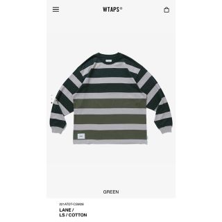 ダブルタップス(W)taps)の22SS Wtaps LANE L/S COTTON GREEN S(Tシャツ/カットソー(七分/長袖))